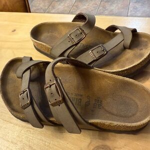 Birkenstock Dark Brown Leather Sandals